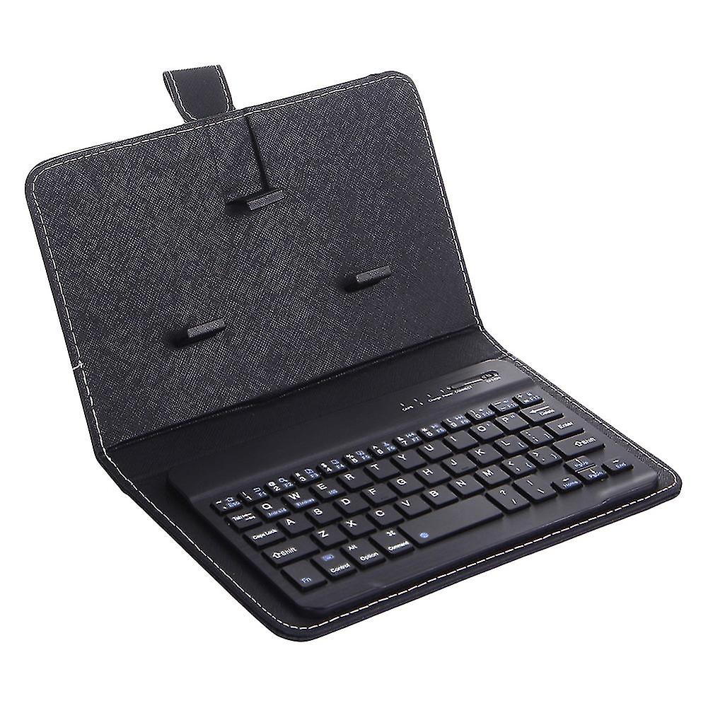 Portable Wireless Bluetooth-compatible Keyboard With Faux Leather Case Compatible Iphone Phone
