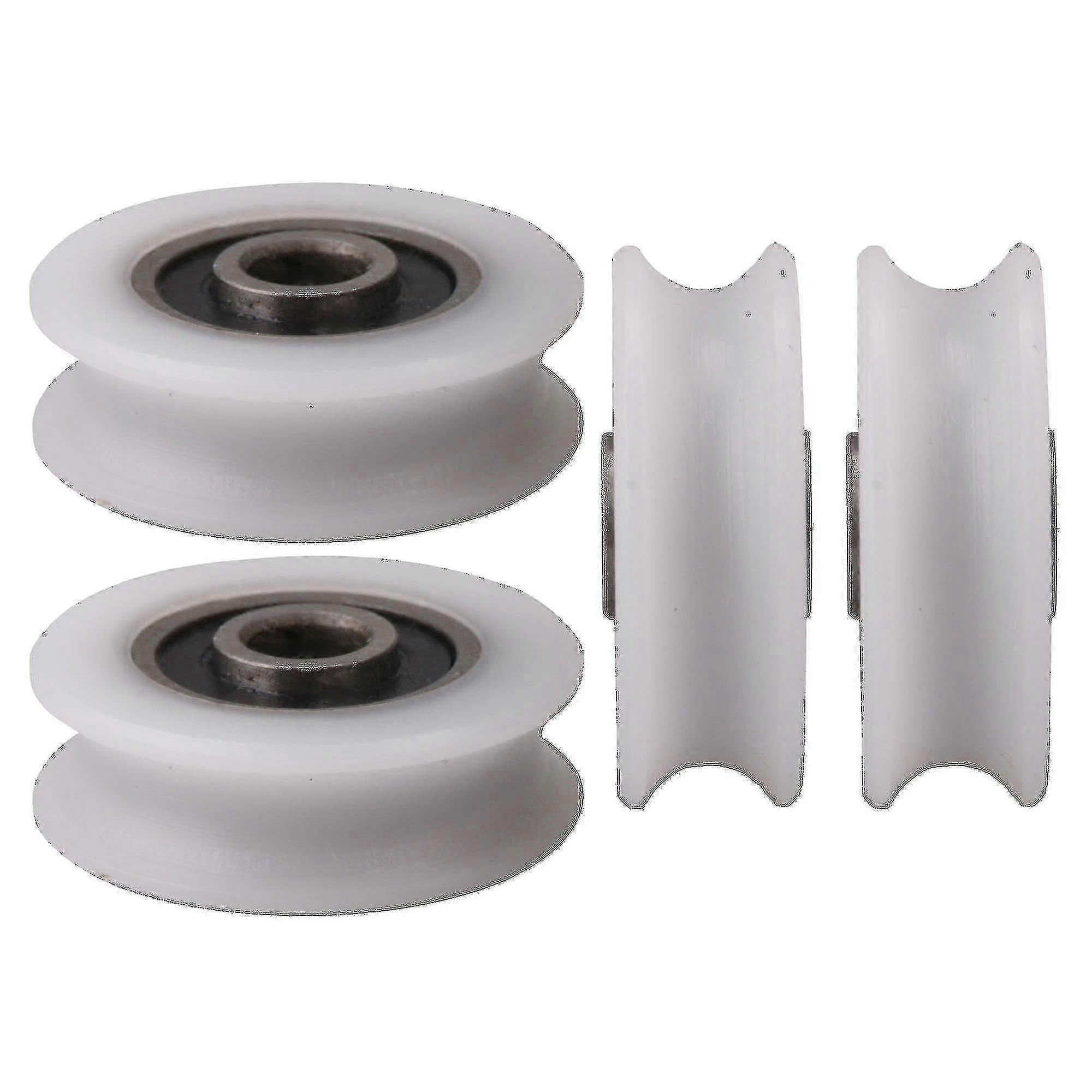 4 قطع الأبيض الداخلي ضياء 4mm أوغروف نايلون بكرة عجلة لانزلاق الباب