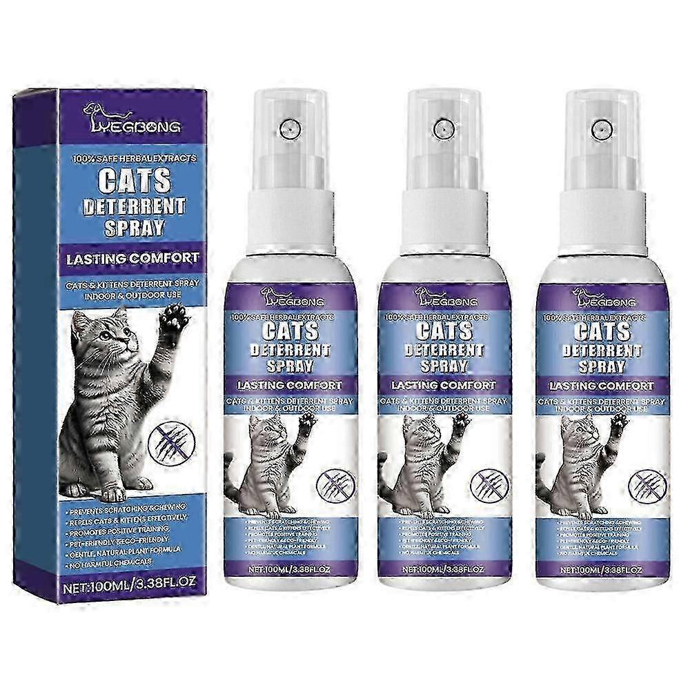 Cat Deterrent Spray, Stops Cats from Peeing & Scratching, Lemon & Coptis, Safe for Furniture