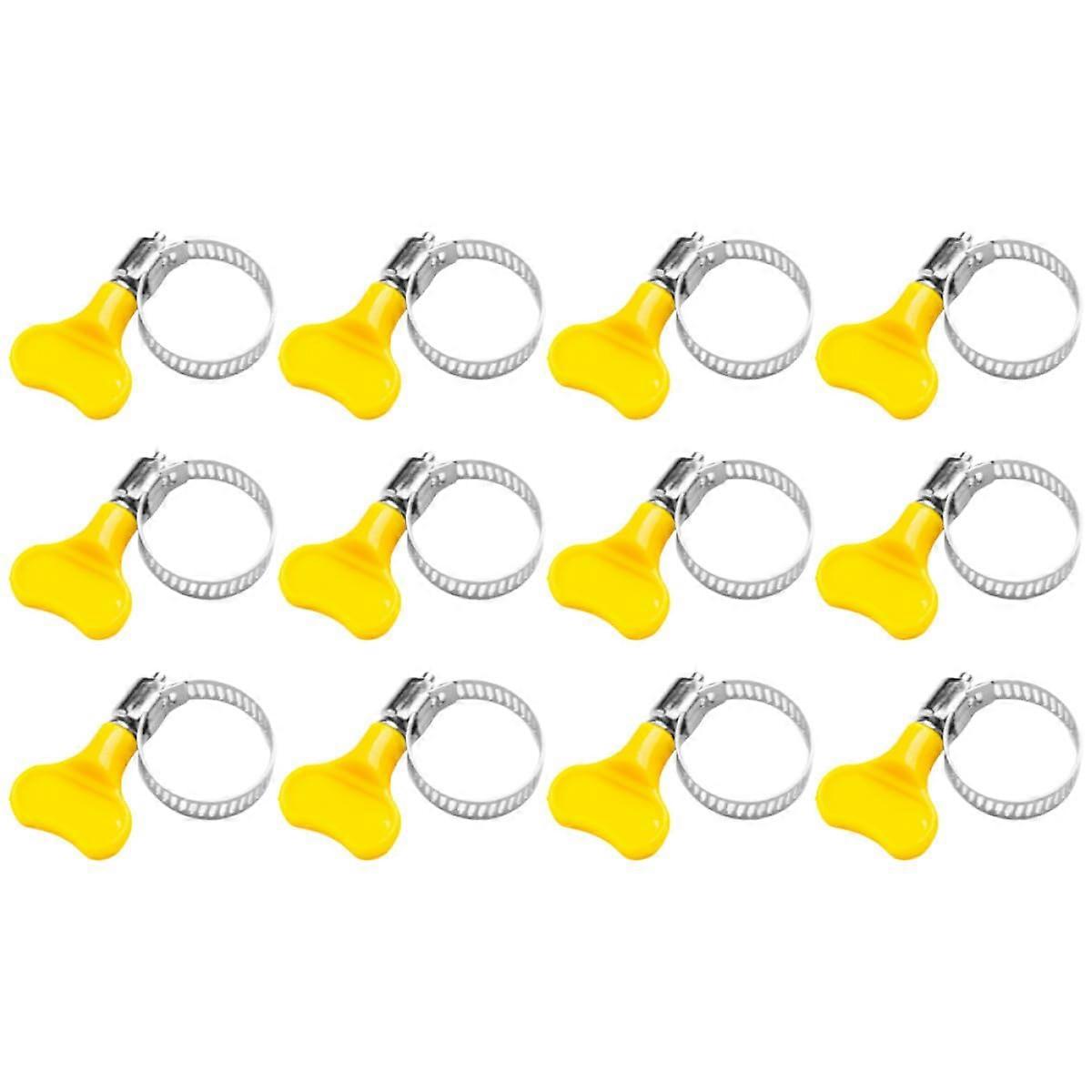 12pcs Adjustable Plastic Hose Clamps with HandTwist Screws for Washing Machine Water and Gas Pipes