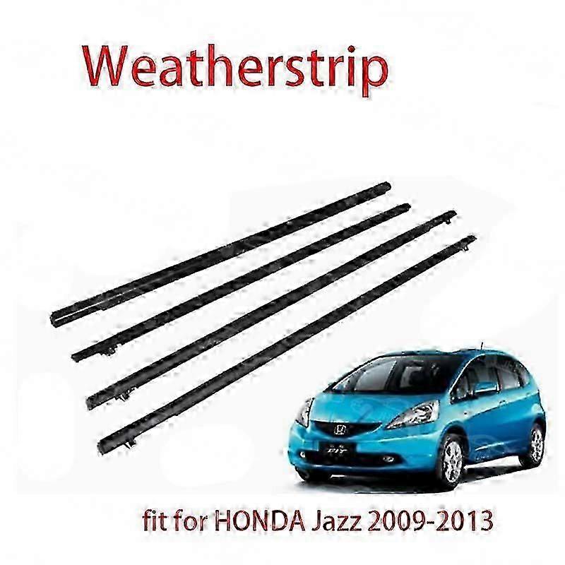 متوافق تناسب مع صالح / جاز 2009-2013 زجاج نافذة السيارة صب خارجي ، شريط تقليم أسود مقاوم للماء للباب