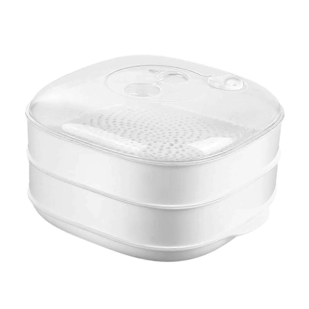 Microwave Steamer with Vent Lid for Rice Dumplings Vegetables Buns Reusable Plastic Cooker