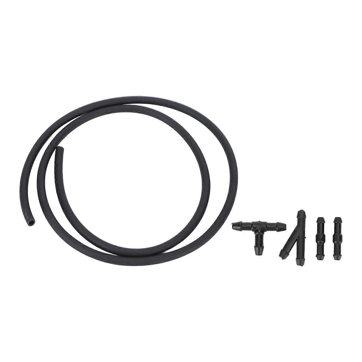 1m/3.28ft Car Windshield Wiper Hose Washer Fluid Hose with 4 Connector for Automobile