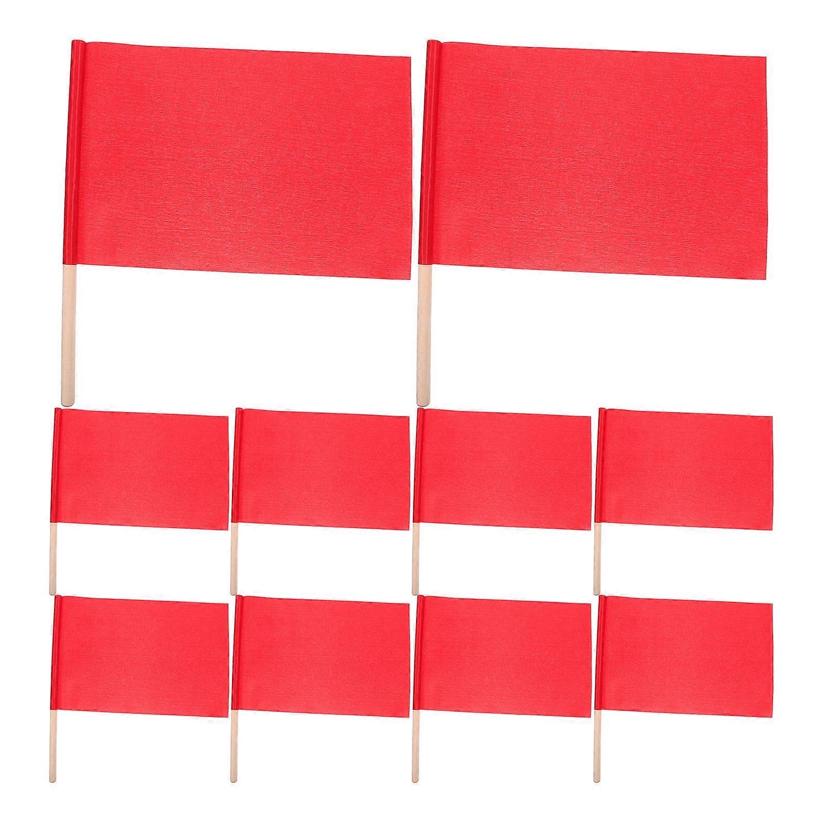Red Small Solid Color Flags Small Handheld Flags for Parade 10Pcs