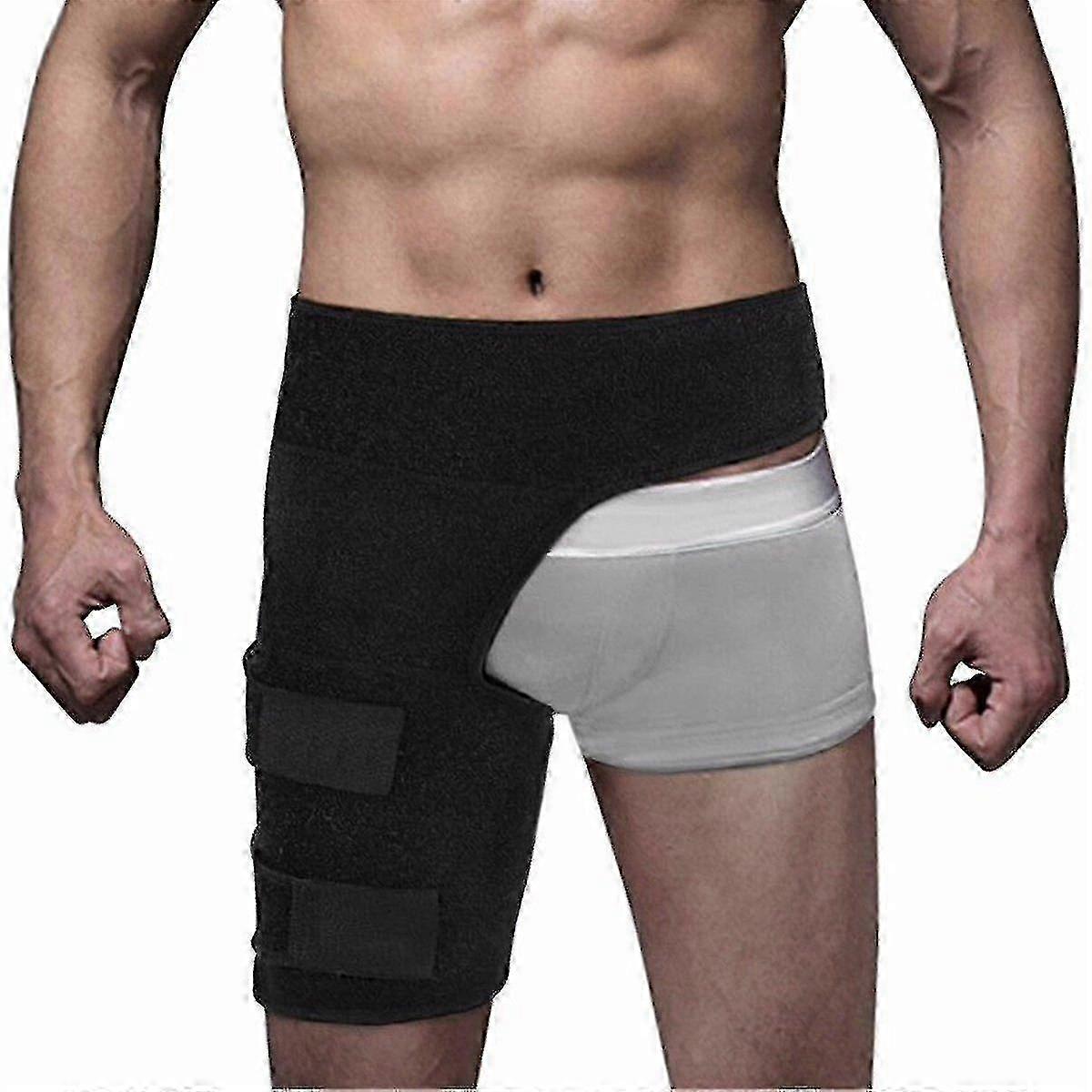 Hip and Thigh Compression Wrap - Adjustable Support Strap for Groin Pain Relief