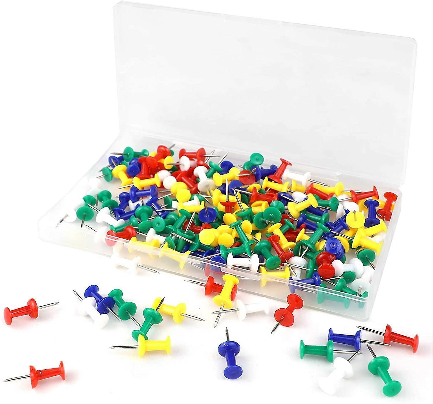 Push Pins Colored Tacks, Plastic Head, Assorted Colors, Steel Point, Durable, Anti-Rust and Re-usable 400pcs