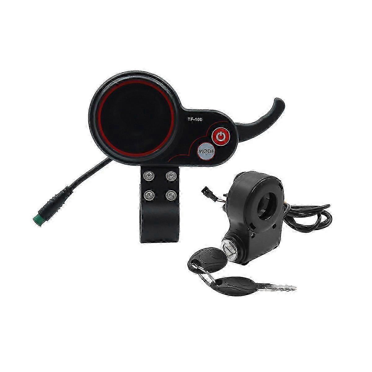 Tf-100 Display Dashboard 5pin+ignition Lock Key Scooter Speedometer For Electric Scooter Parts