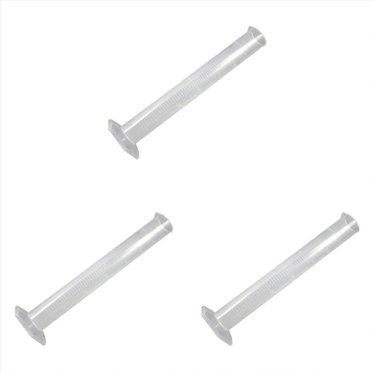 3X 250ML Clear White Plastic Liquid Measurement Graduated Cylinder for Lab Set