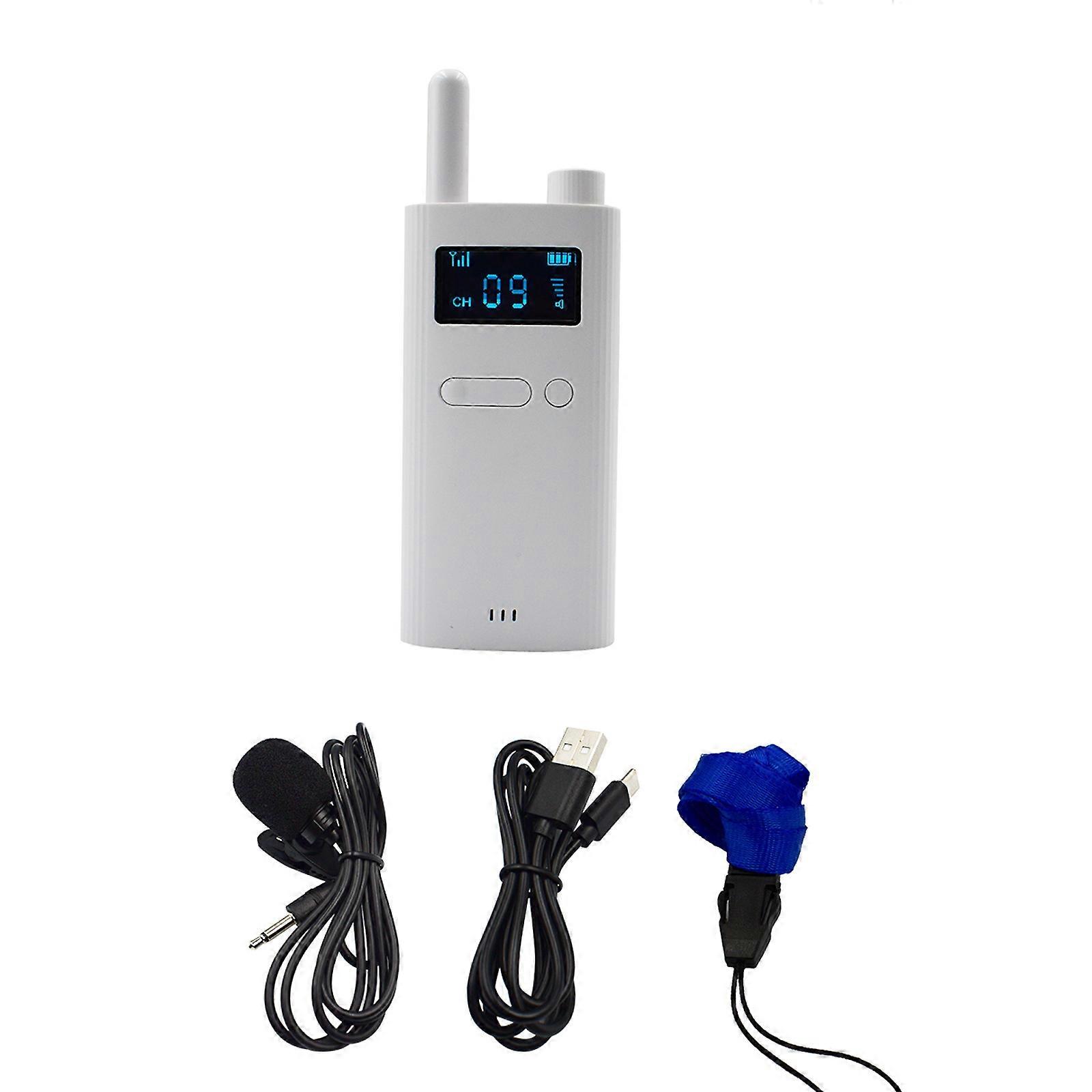 2.4G Wireless Sound Transceiver Voice Transmitter with Display Screen Interpretation Earphone 35 channel Wide Coverage Multicolor