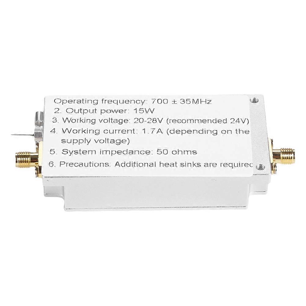 700Mhz RF Power Amplifier 700±35Mhz 665-735MHz 15W 40dB Gain for Digital TV Transmission RF Drive Wireless Transmission