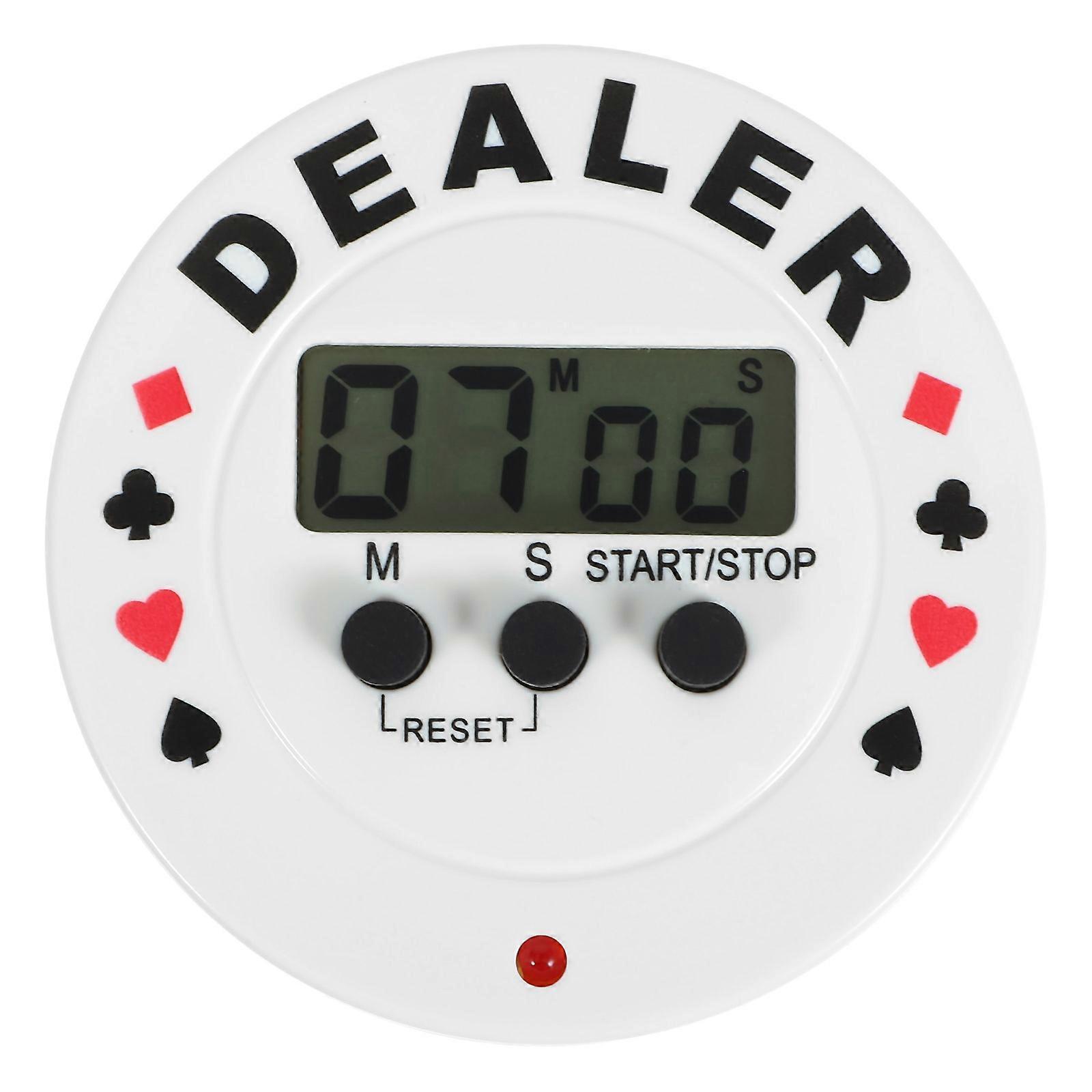 Poker Timer Digital Clock for Board Game Countdown White Plastic