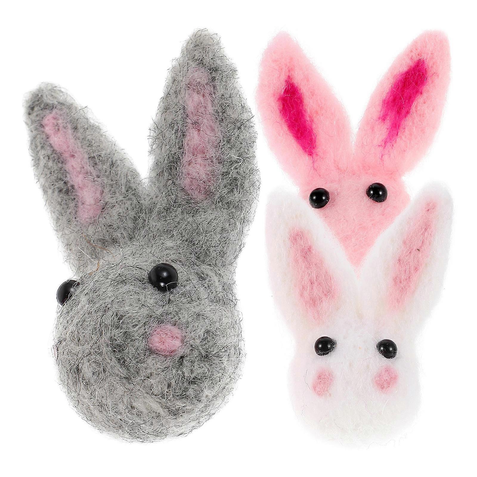 Easter Wool Felt Bunny for Clothing 6Pcs Soft Rabbit Decoration
