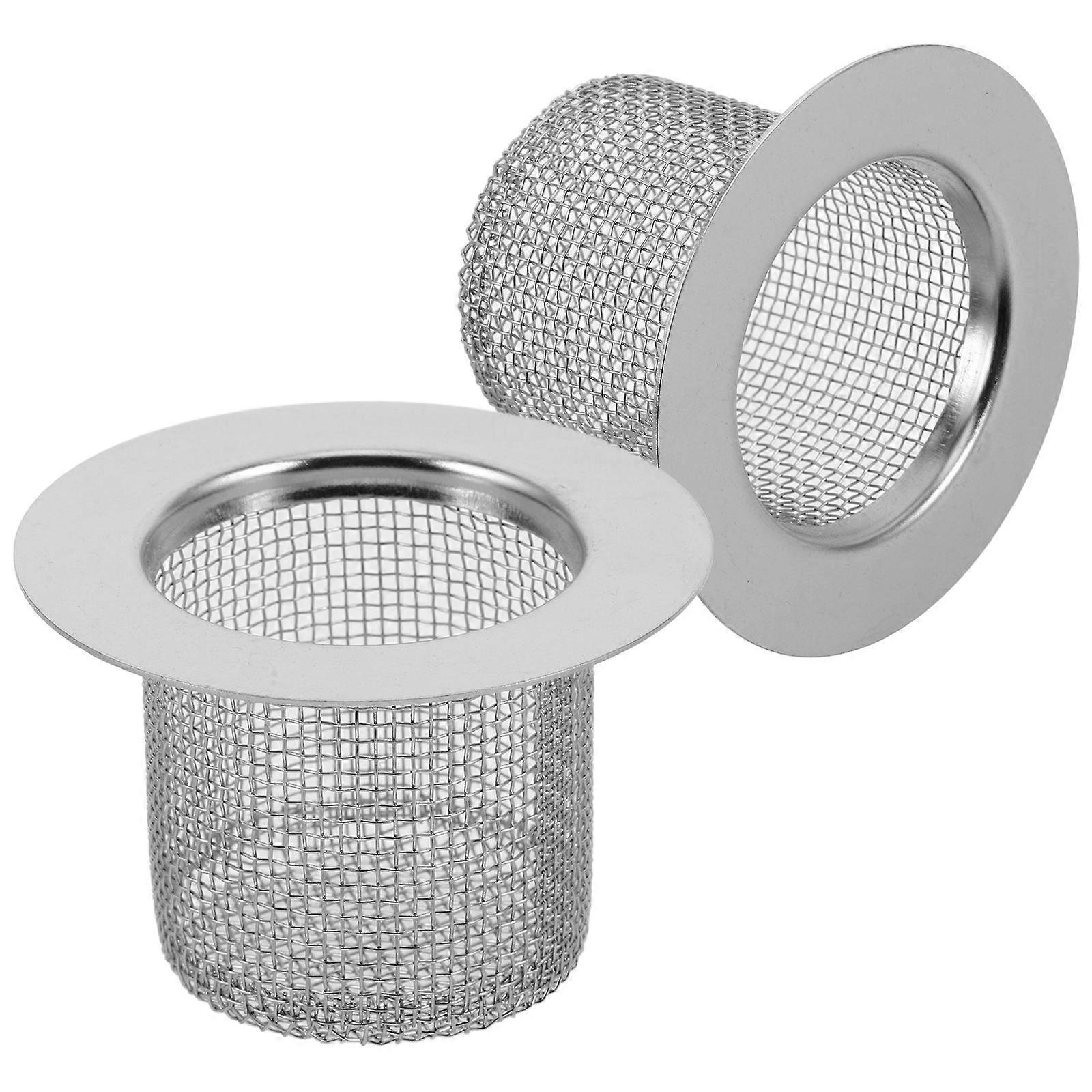 Bathroom Sink Drain Filter Mesh Basket Kitchen Use Prevent Clogs 2Pcs