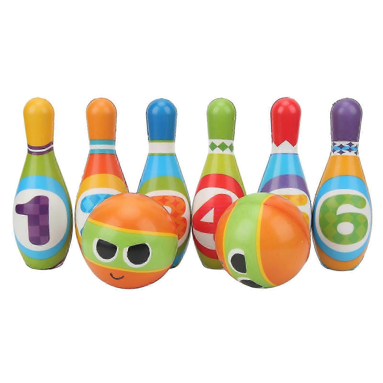 Kids Bowling Set Soft Polyurethane Round Edge Bowling Pins and Balls Parent Child Interaction Toy