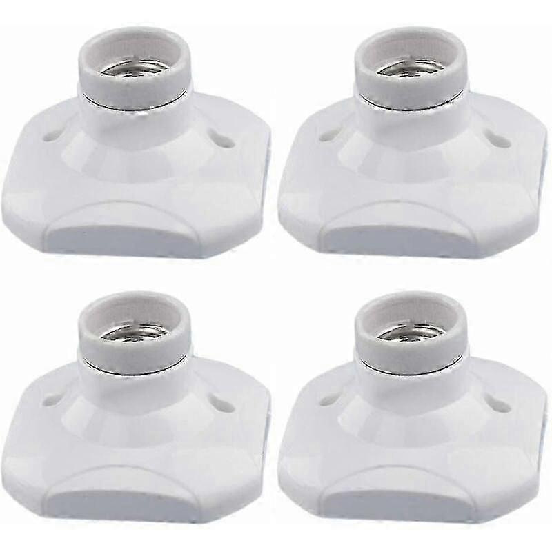 Winter Promotion,e27 Led Bulb Socket, E27 Wall Socket, White E27 Ring Socket, Set Of 4