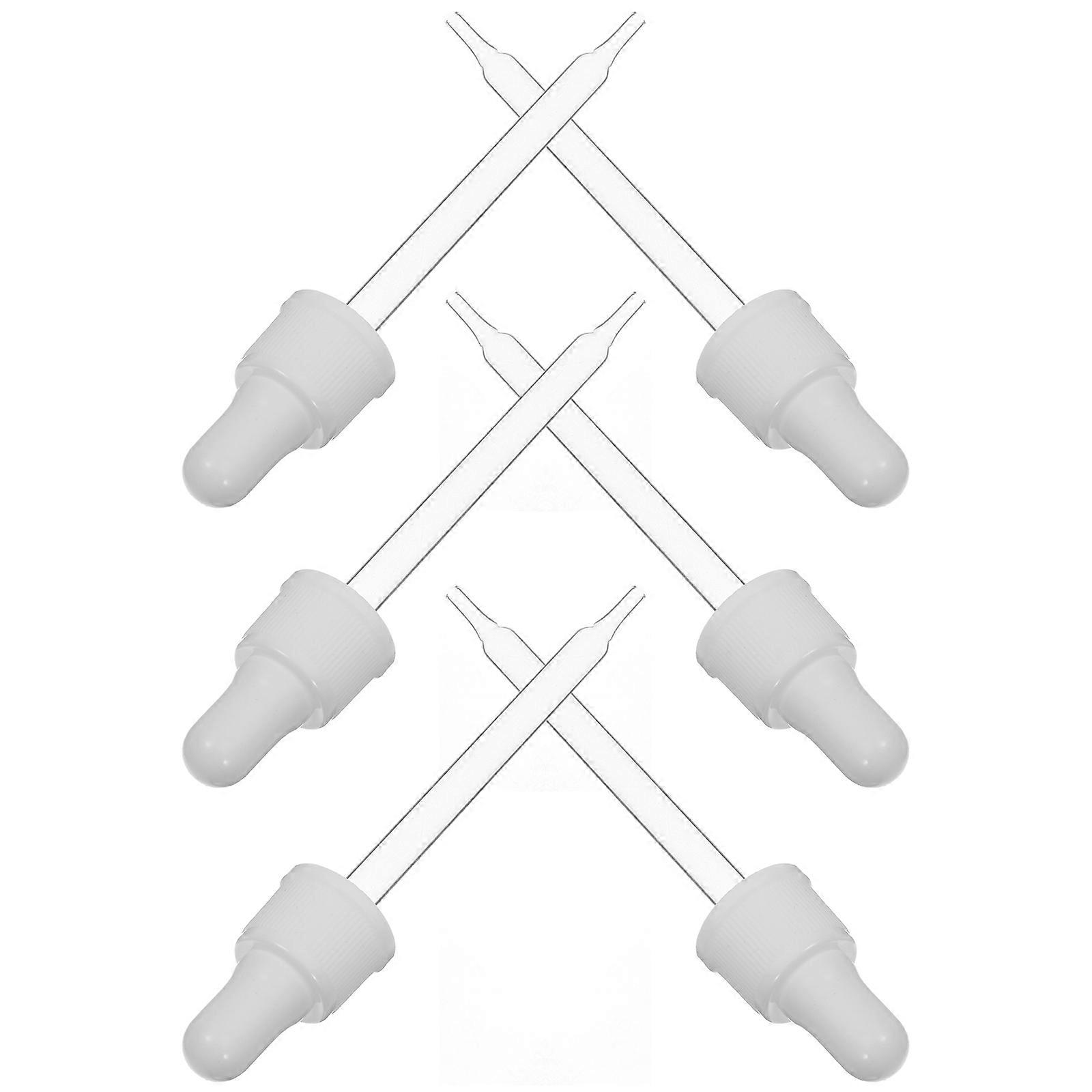 White Silicone Glass Dropper for Soda Making Liquid Use 6Pcs