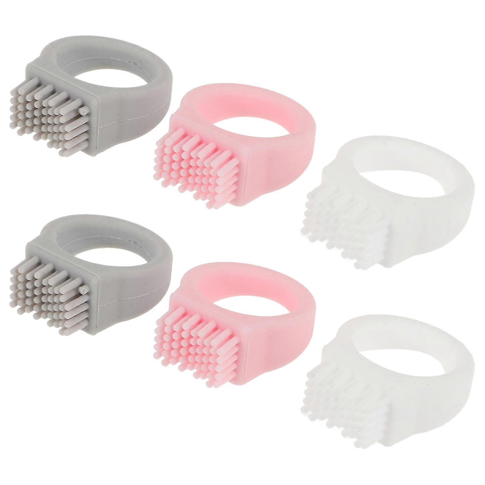 Portable Toothbrush for Oral Cleaning 6Pcs Finger Ring Comfortable Grip