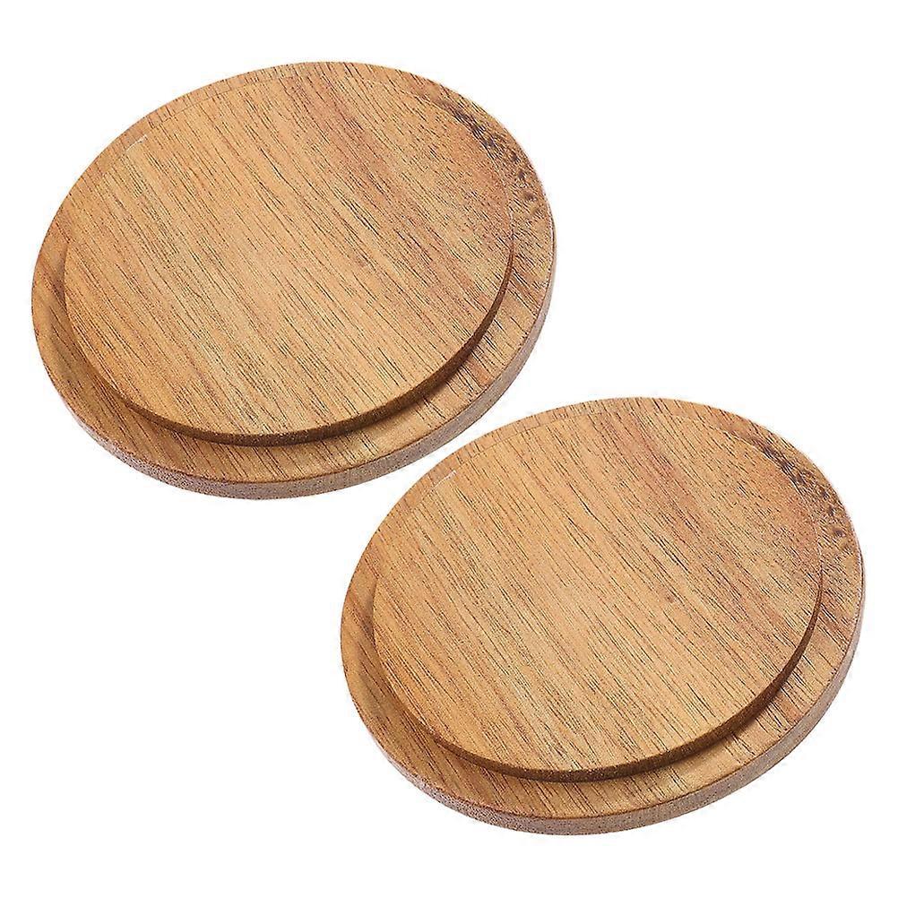 Wooden Replacement Lid for Coffee Cup Featuring Leakproof Seal 2Pcs