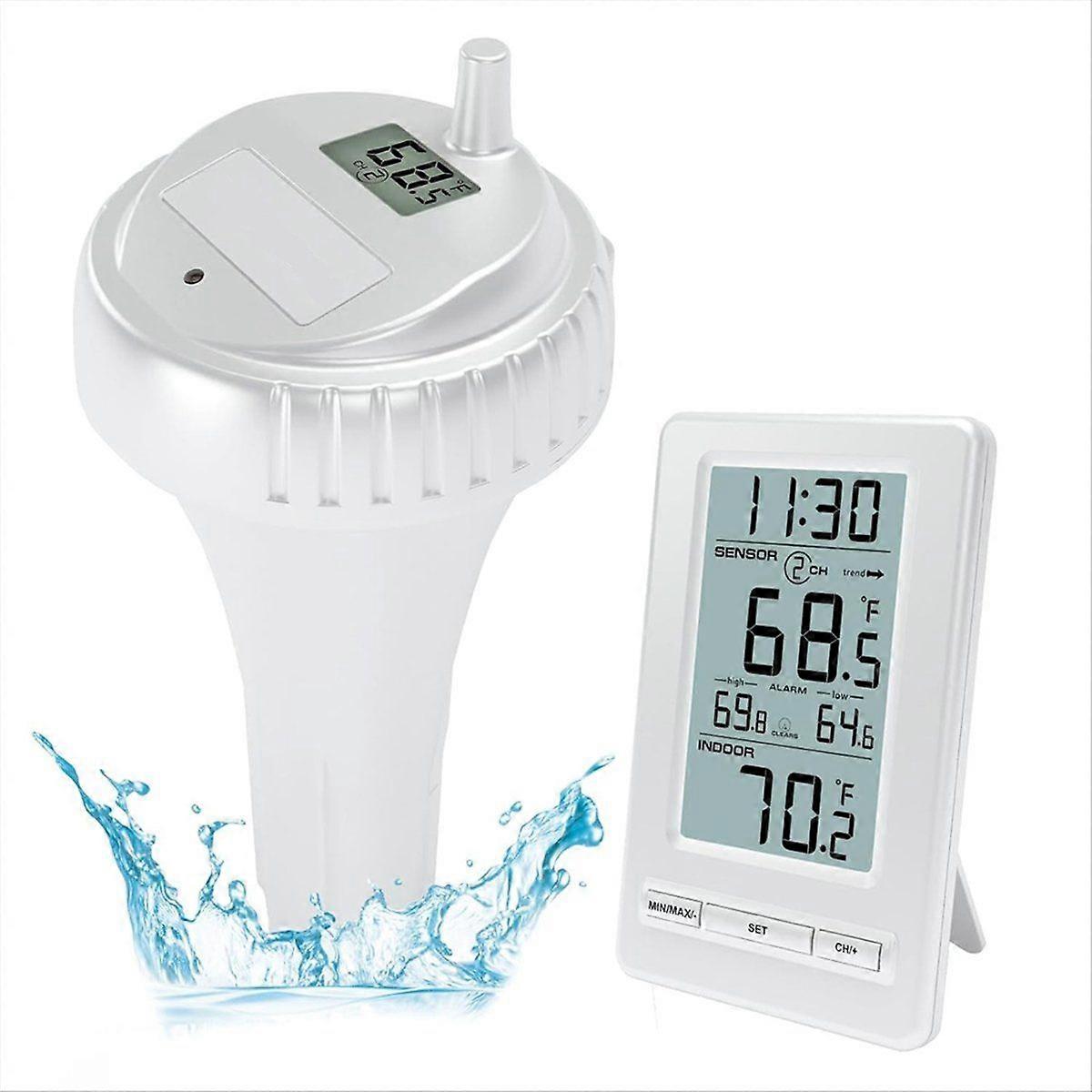 Wireless Pool Thermometer Digital Temperature Sensor with Memory 24H LCD Display for Swimming Pool T