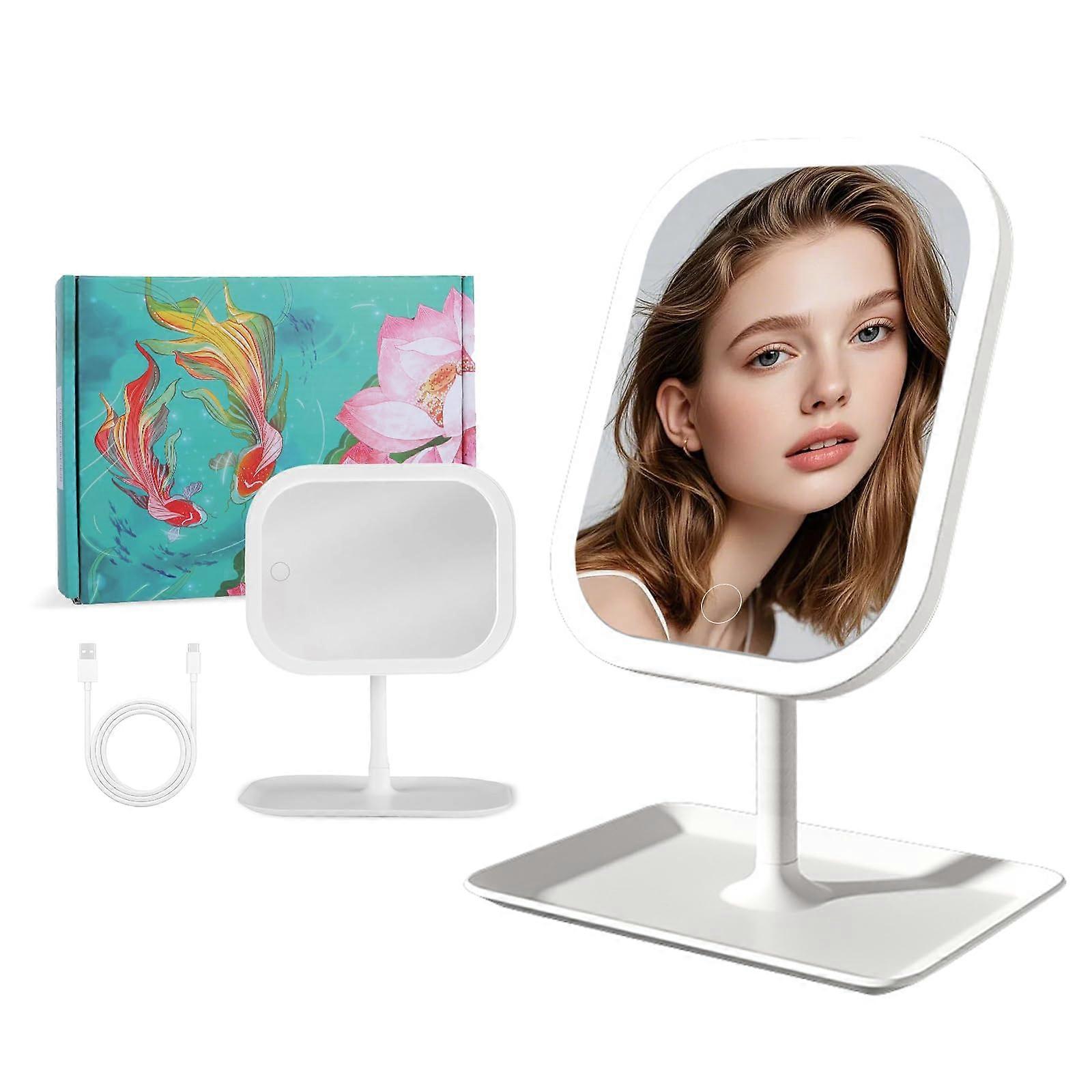 Vanity Mirror with Lights, Rechargeable 2400mAh, 3 Lighting Modes, 360° Rotatable, Touch Control