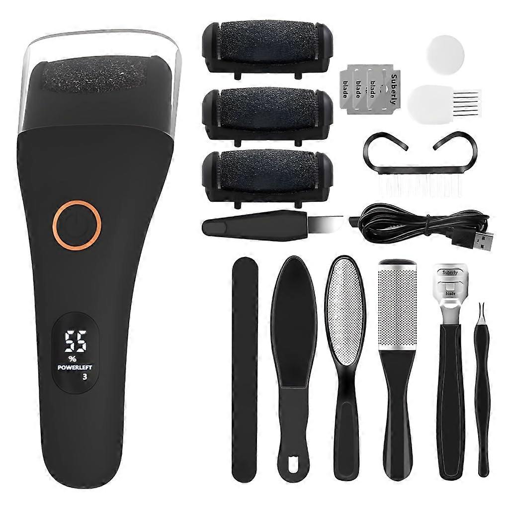 Electric Foot File Callus Remover with Powerful Rotating Exfoliation for Smooth Feet and Heels