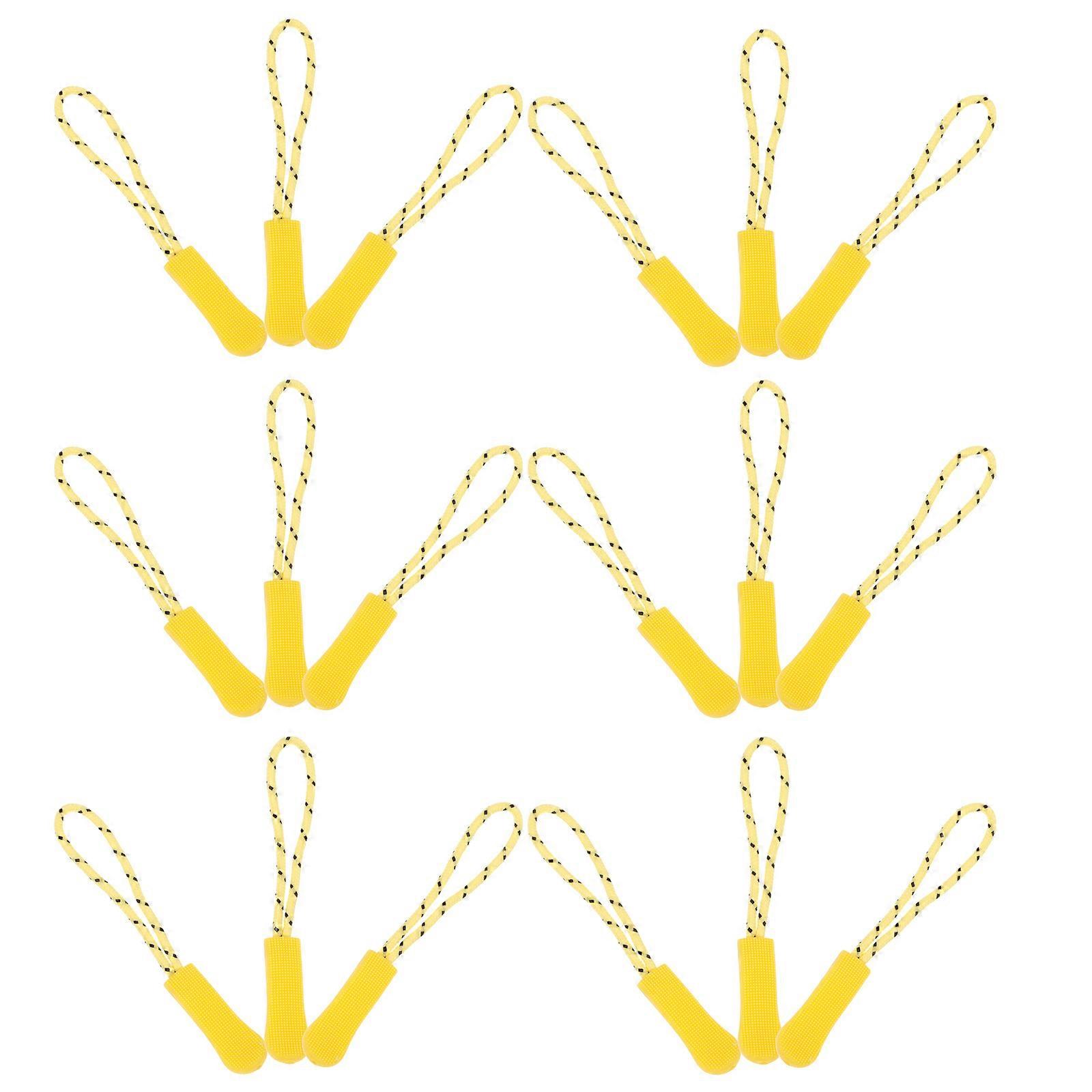 Yellow Plastic Zipper Pull Tab for Clothing Repair 50Pcs DIY Zipper Pull Replacement