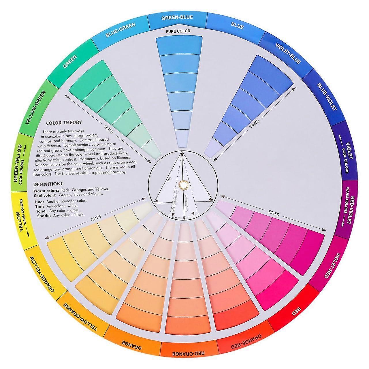 Color Wheel with 360° Rotation for Instant Color Matching, Art and Makeup Mixing Guide 9.1 Inch