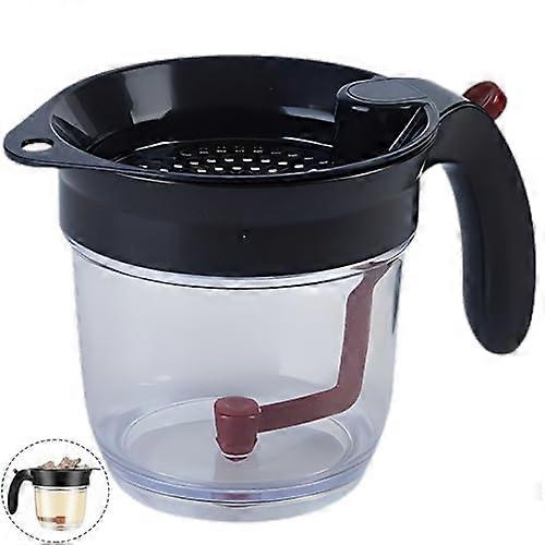 Fat Separator with Bottom Release and Strainer, Heat Resistant Gravy Separator for Healthy Cooking