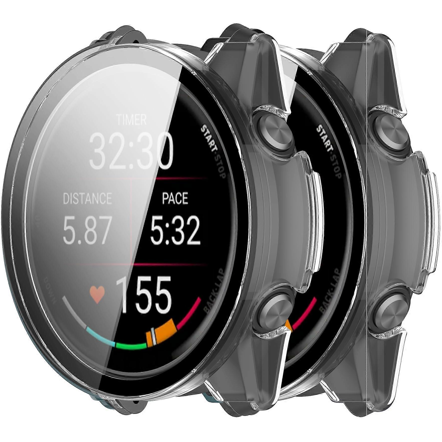 2Pack Case with HD Tempered Glass Screen Protector Full Coverage for Garmin Forerunner 570 42mm