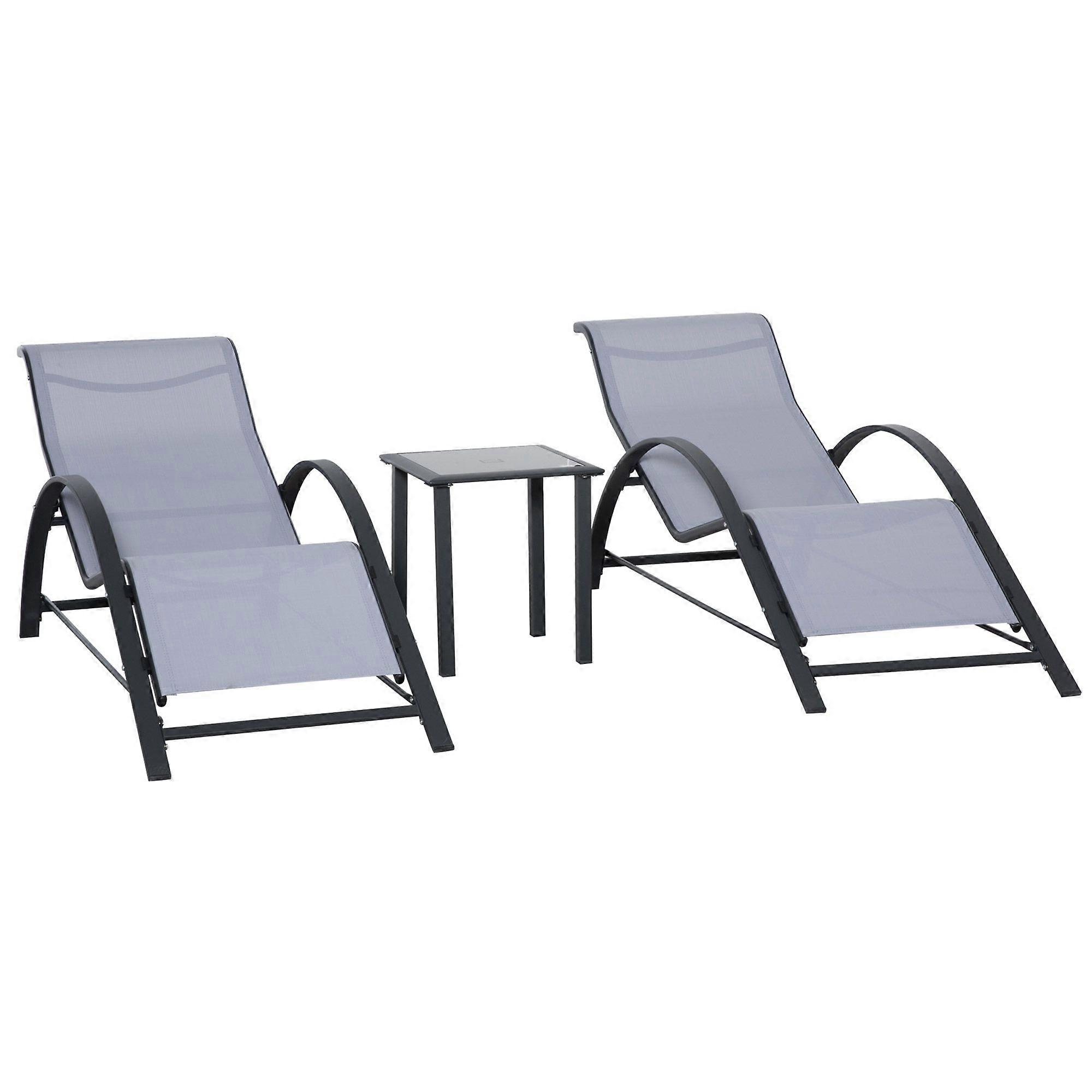 3 Piece Lounge Chair Set with Table