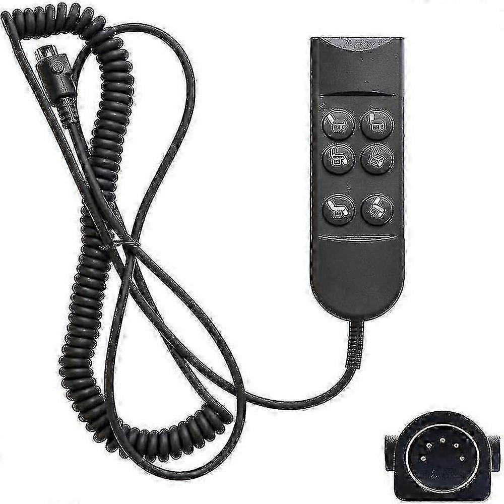 6-Button Replacement Handset Controller with 5-Pin Plug for Power Lift Chairs and Recliners