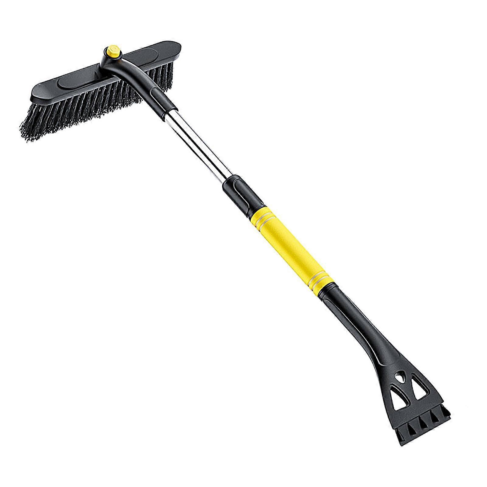 Extendable Car Snow Brush and Ice Scraper with Detachable Design, EVA Grip, Scratch Bristles