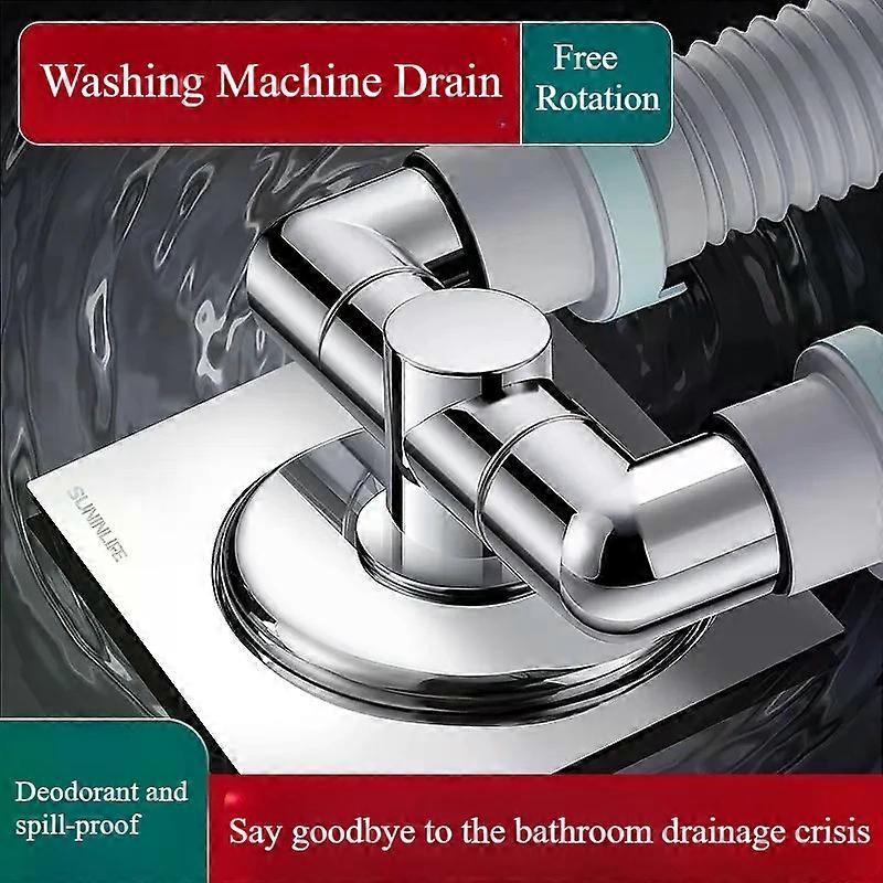 Downpipe Washing Machine Deodorant Three Head Through Drain Pipe Floor Drain Special Joint Deodorant Overflow Three-way Shunt