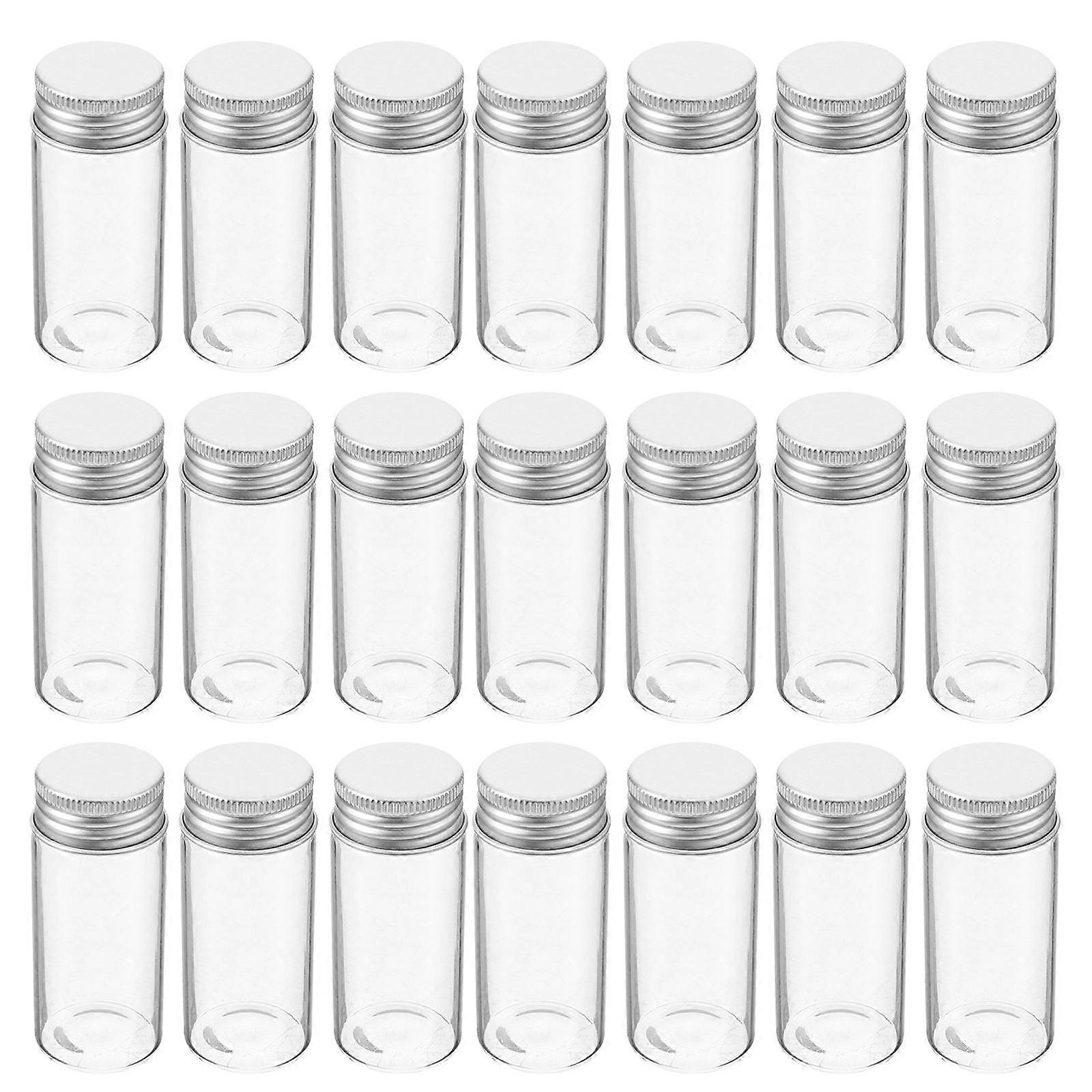 Transparent Glass Vials with Leakproof Caps for Sample Storage 30Pcs