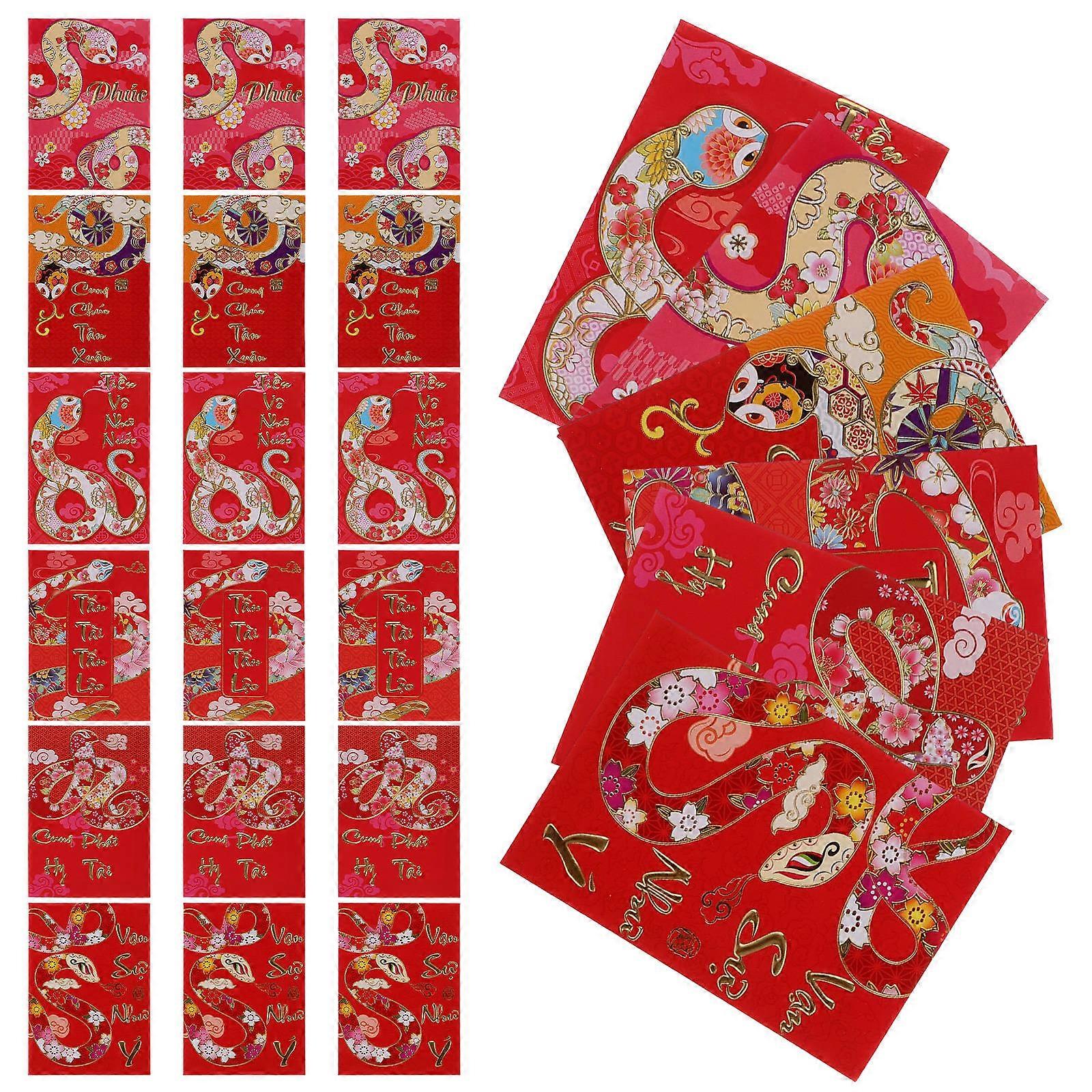 Vietnamese Red Envelope 2025 Spring Festival Pocket Giving Rectangular 36Pcs