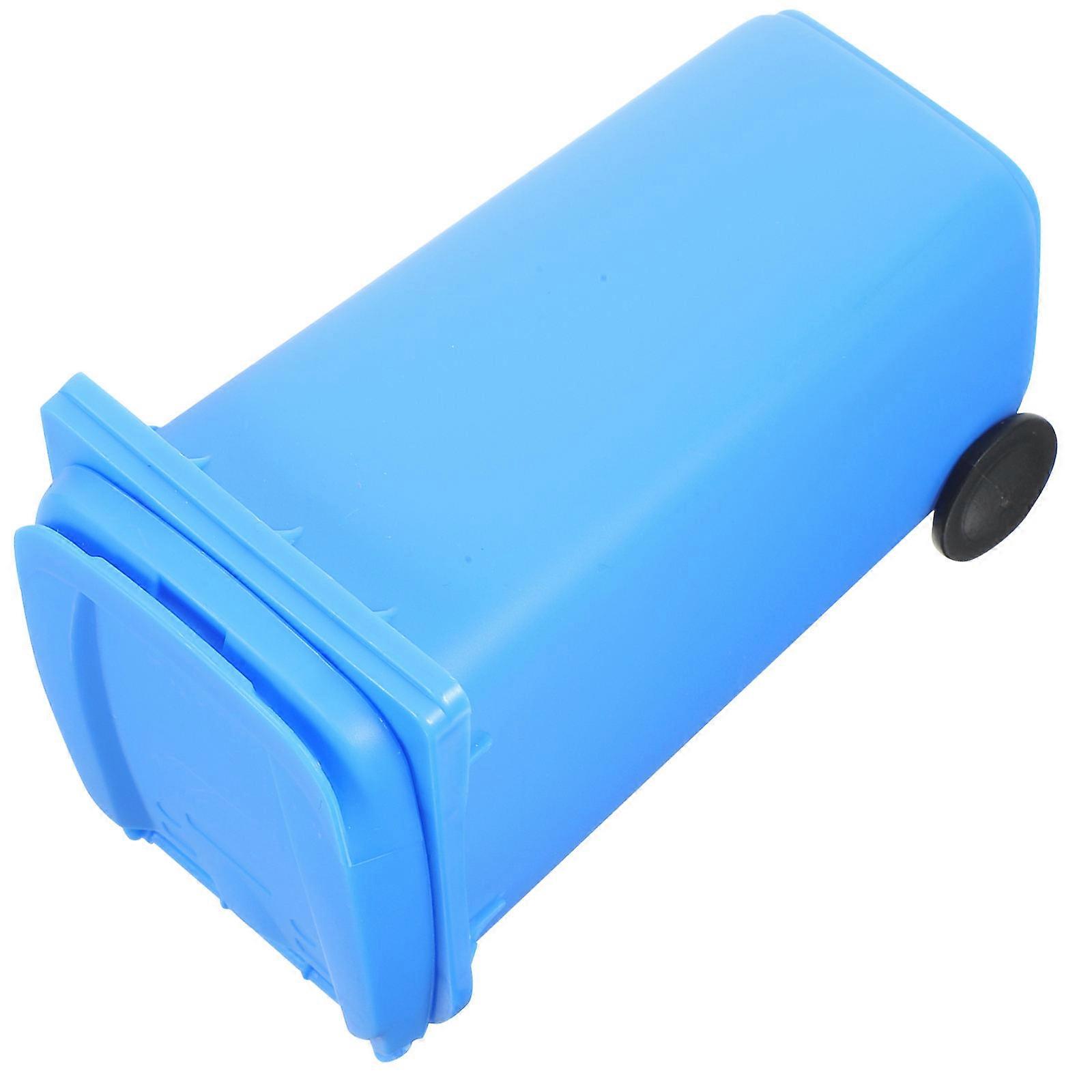 Tabletop Garbage Bin Blue PP for Kitchen Use 2Pcs Office Desktop Storage Container