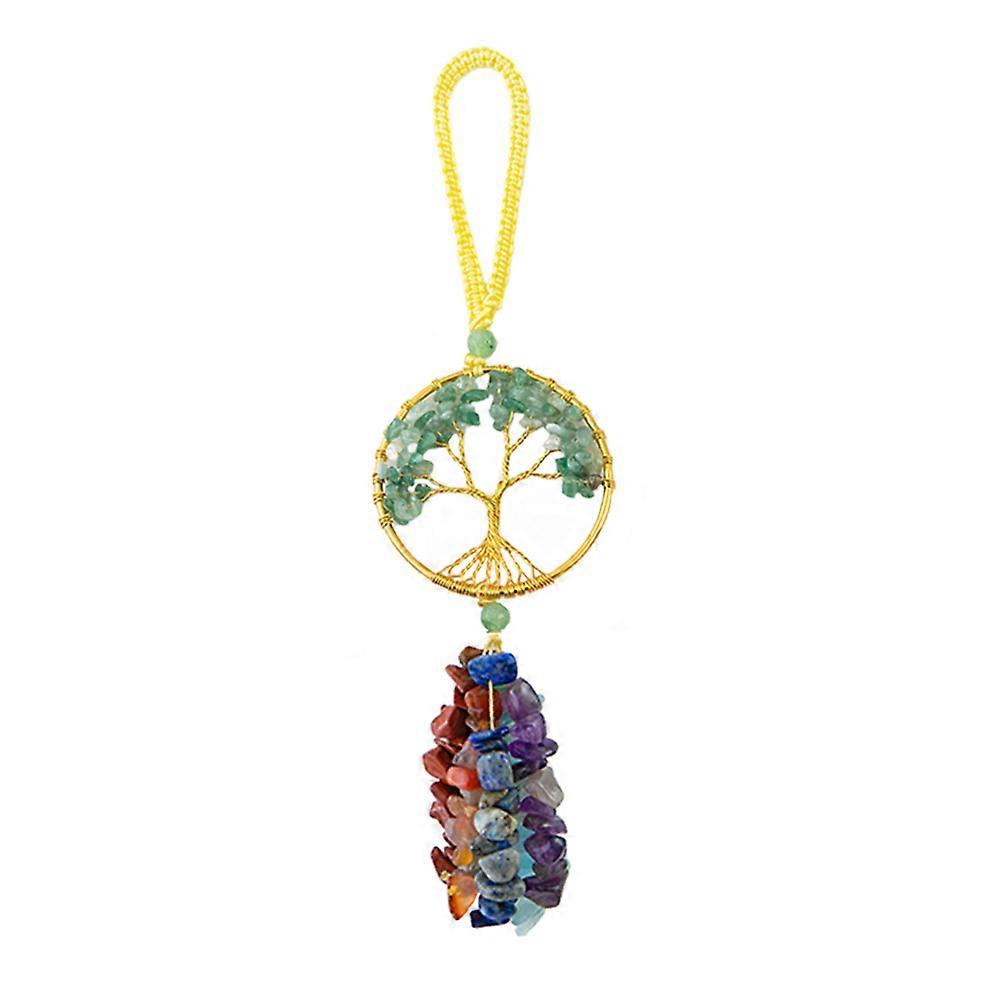Crystal Tree Drop Pendant for Hanging Decoration 7 Chakra Stone Decor