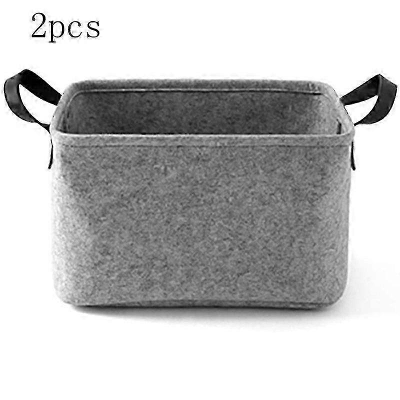 Collapsible Organizer Bin, Solid Rectangular Felt Fabric Storage Basket with Durable Wooden Handles, Perfect for Multi-Application Home Essentials 202