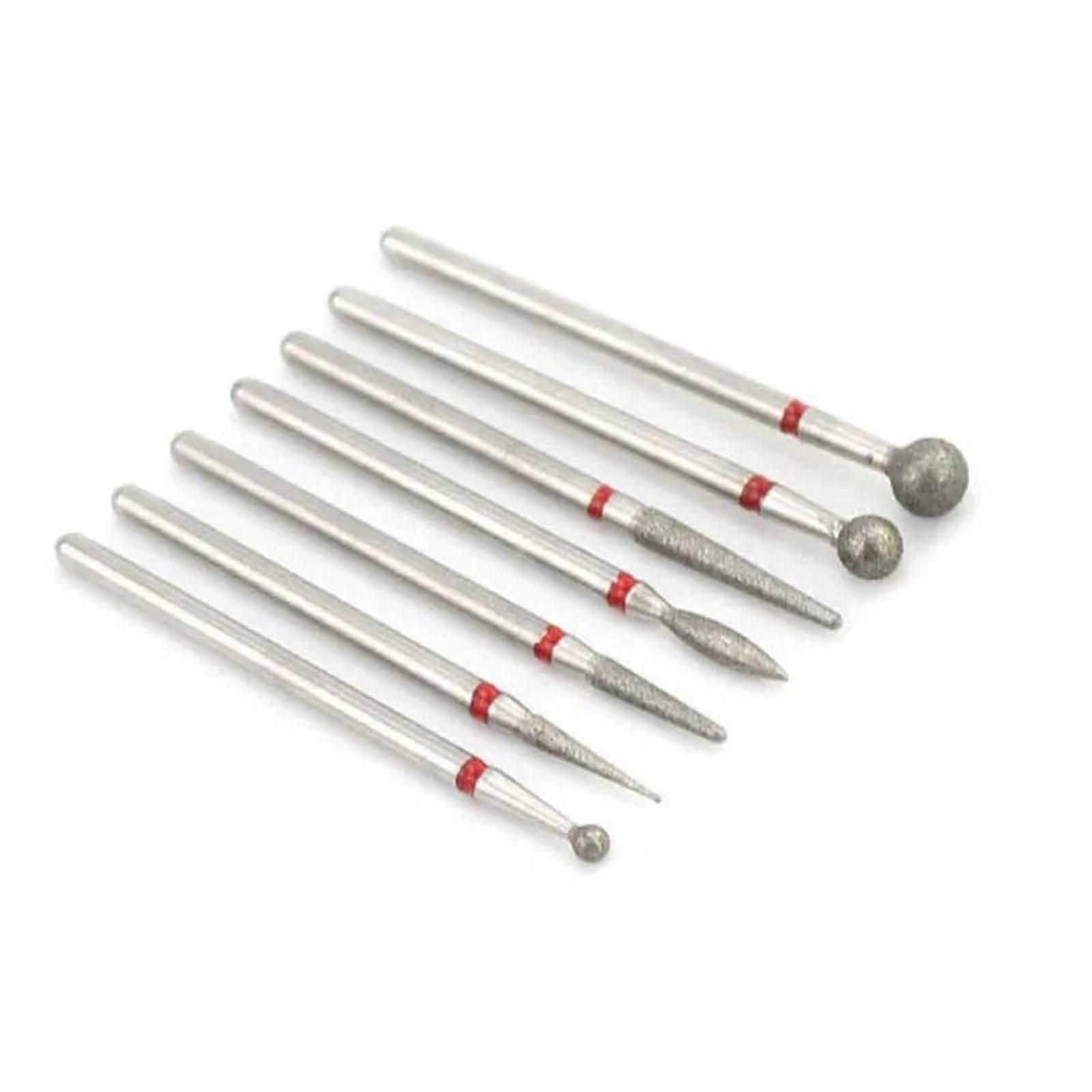 Nail Drill Bit Set 7pcs Diamond Tips for Manicure, Universal Drill Compatible, Precision Shaping