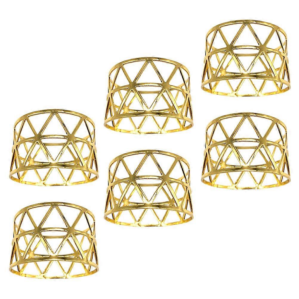 6pcs Napkin Ring Set for Dinning Table with Hollow Out Design