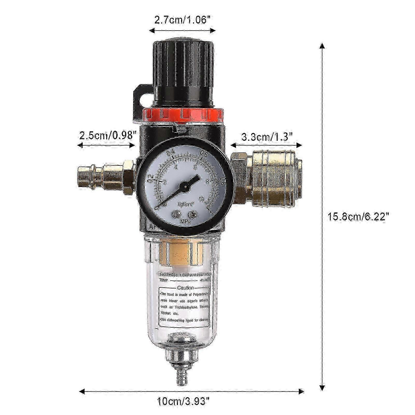 2025 Pressure Reducer Compressed Air Maintenance Unit, 1/4 Inch Compressed Air Regulator Quick Couplings AFR2000
