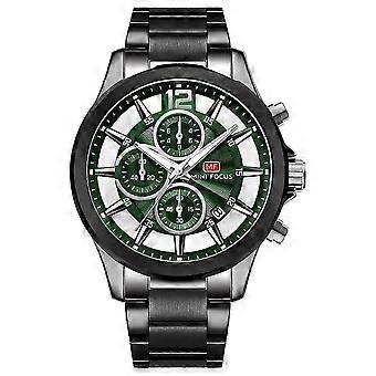 OHPA 0237G watch mechanical style green surface six-needle movement calendar luminous waterproof stainless steel belt men's watch 25-26s