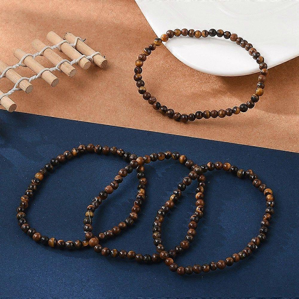 Natural Tiger Eye Round Bead Stretch Bracelets 54.5mm Bead: 4~5mm