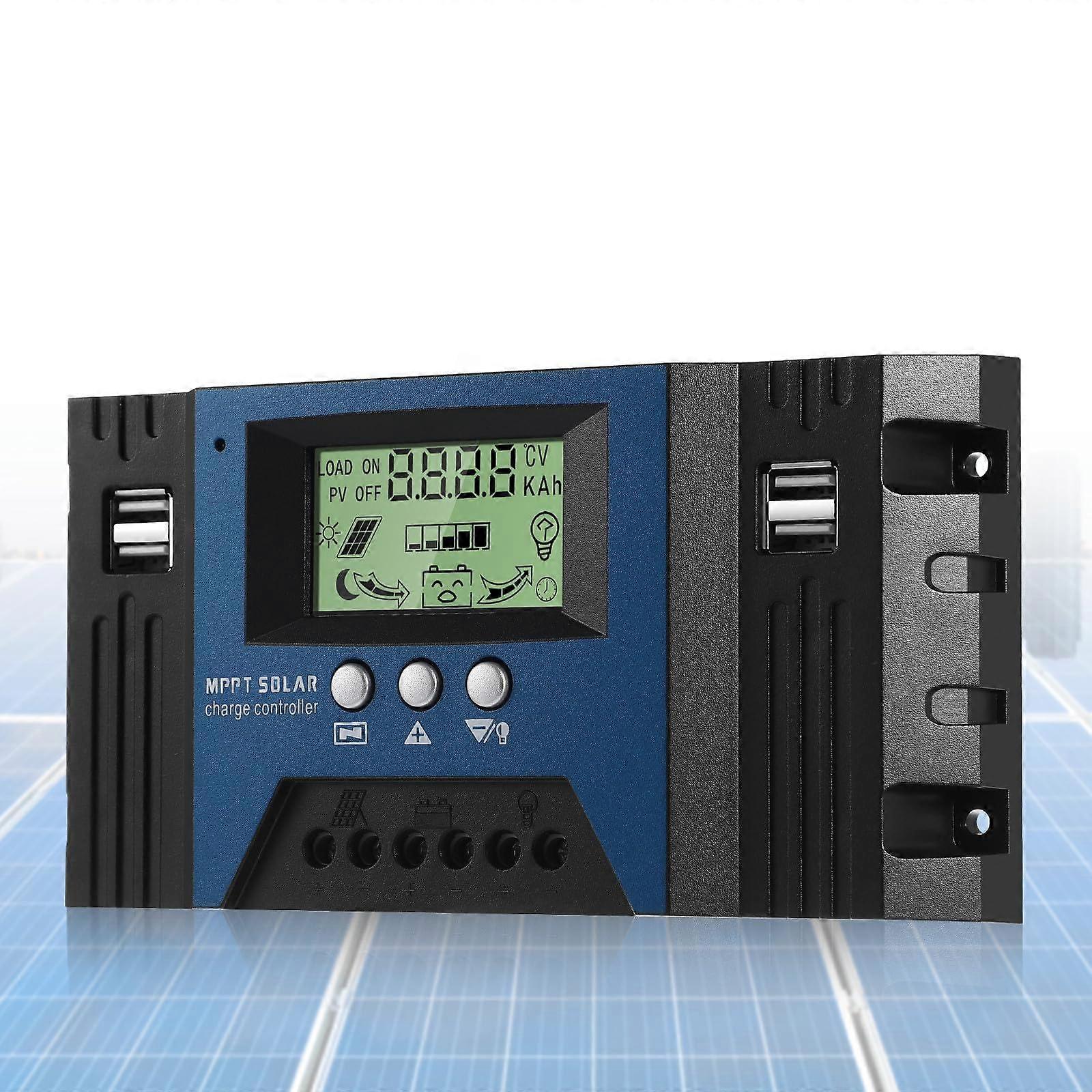 MPPT Solar Charge Controller with LCD Display,  Efficiency and Adjustable Charging for OffGrid Systems