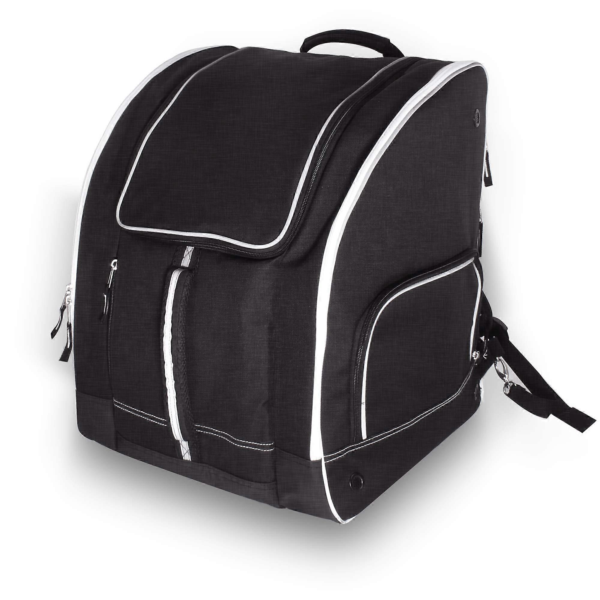 Ski Boot Bag with Ventilation for Organized Ski and Snowboard Gear Storage Backpack Black