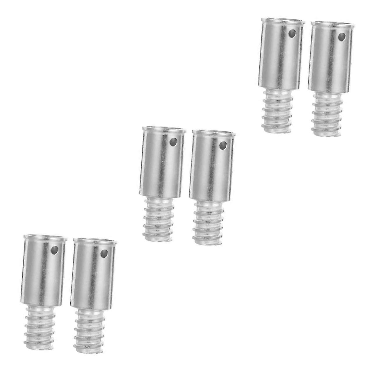 6pcs Metal Threaded Broom Handle Replacement Tips, Durable Adapter for Mop and Extension Pole