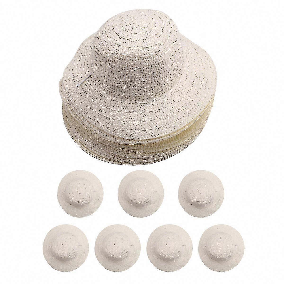 20 Pcs DIY Straw Hat Set Beach Summer Work Farmer Hats