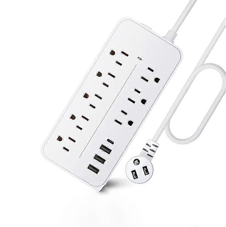Power Strip with USB C and Multiple Outlets, Heavy Duty Surge Protector, Waterproof Flat Plug