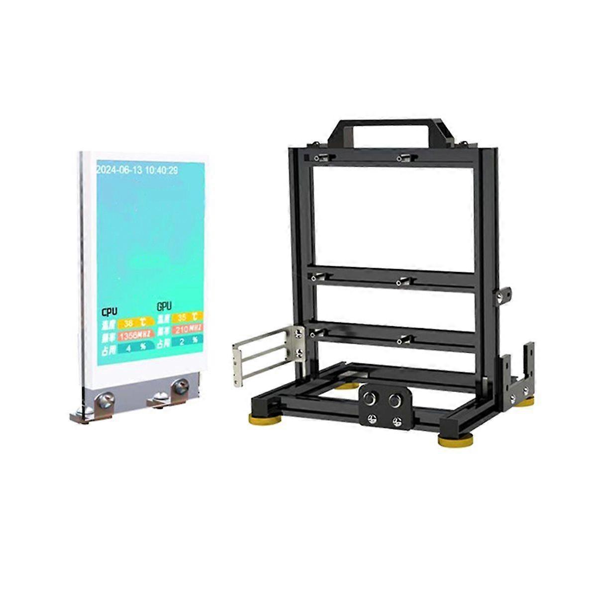 Gamers Cabinet MOD ITX PC Case+ Screen Open Frame Aluminum ATX Tower Desktop Gaming Computer Chassi