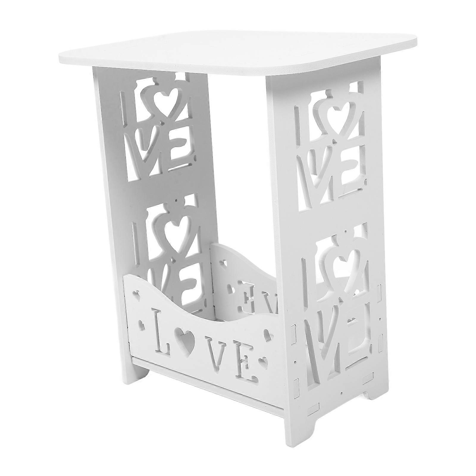 White Wooden Bedside Table for Storage Sofa Side End Table